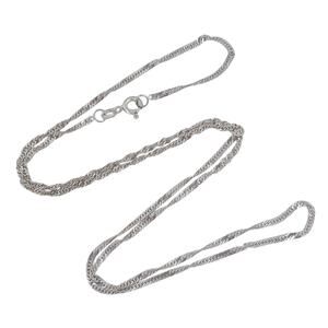 Singapore Link Chain Necklace | Sterling Silver 925 | 19.5"